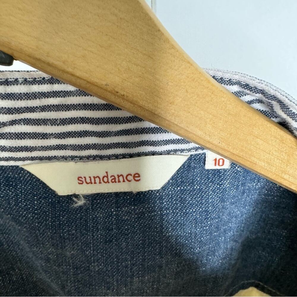 Sundance Button Front Patchwork Jacket Fall Utility Zip Pocket Cream Size 10 - Picture 11 of 14